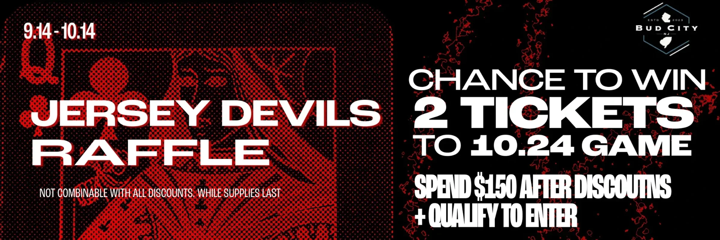 Jersey Devils raffle: spend $150 after discounts to enter for 2 tickets to the October 24 game